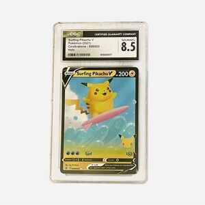 Pokemon Surfing Pikachu V HP200 008/025 Graded
